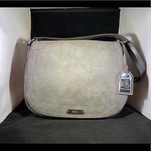 Ralph Lauren gray suede purse